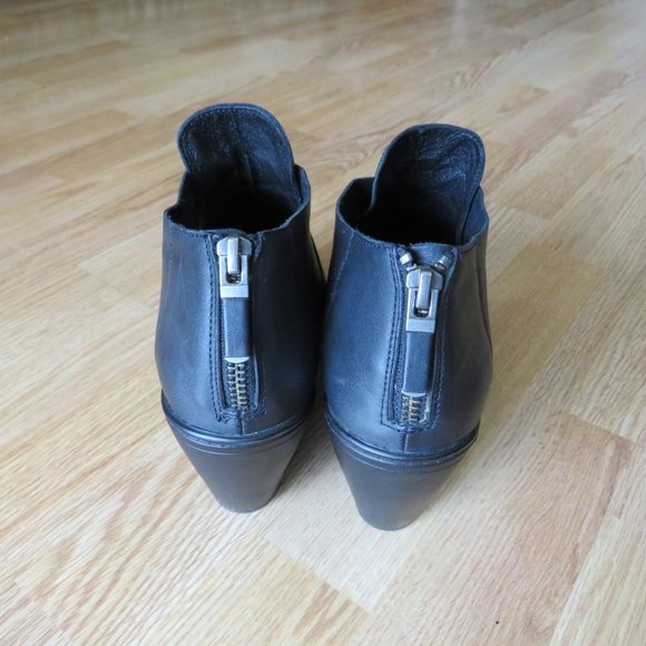 Eileen Fisher Women’s Black Leather Criss Cross Ankle Boots Clogs 7.5 - Picture 7 of 12